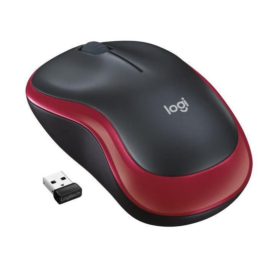 Souris sans fil - LOGITECH - M185 - Optique - Rouge - Paloma Tech