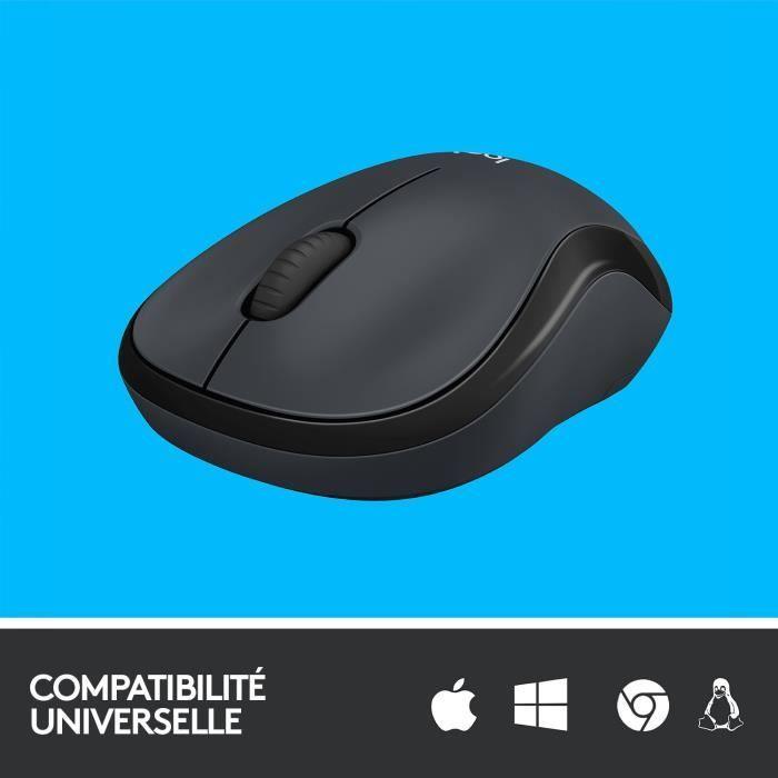 LOGITECH Souris Silencieuse M220 Silent - Sans Fil - Gris/Noir - Paloma Tech