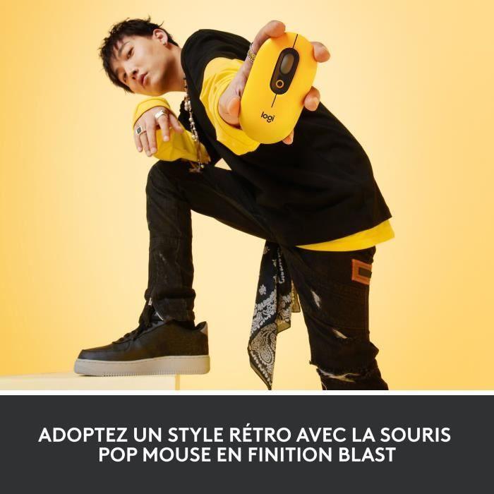 Souris - Sans fil - Logitech - Pop Mouse - avec Emoji - Jaune LOGITECH