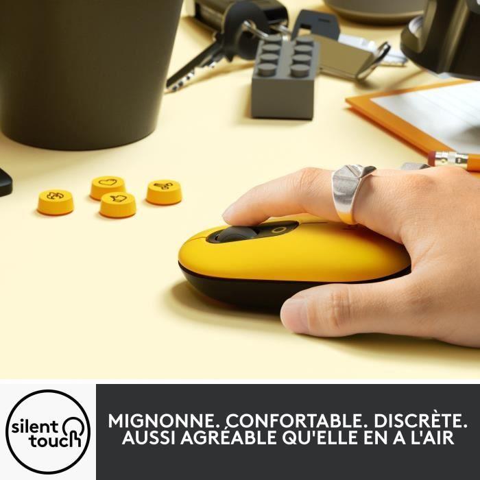 Souris - Sans fil - Logitech - Pop Mouse - avec Emoji - Jaune LOGITECH