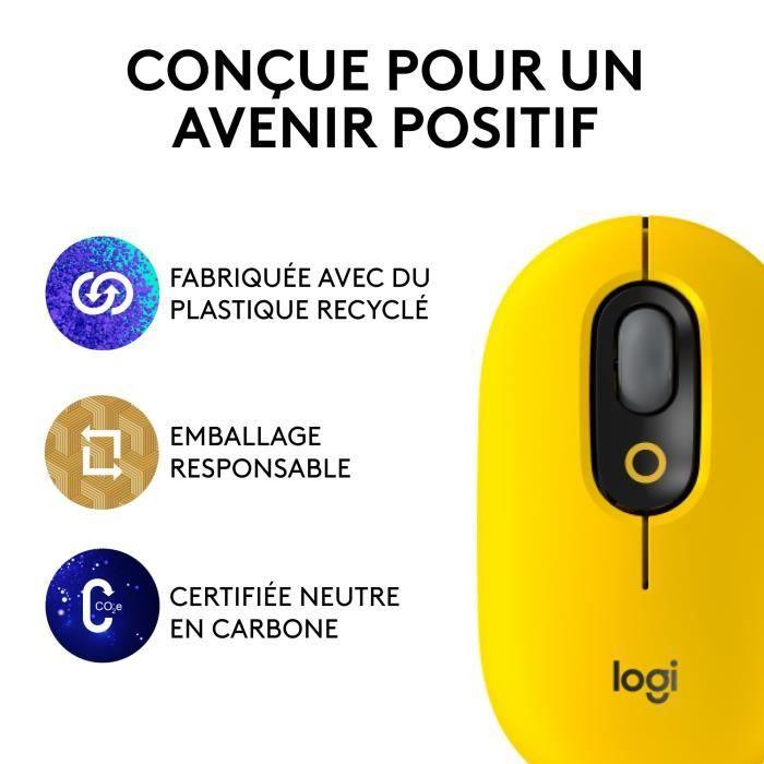 Souris - Sans fil - Logitech - Pop Mouse - avec Emoji - Jaune LOGITECH