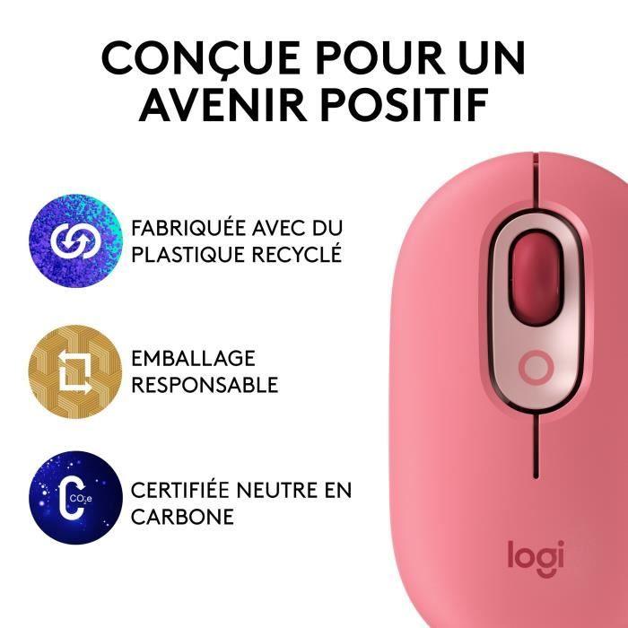 Souris - Sans fil - Logitech - Pop Mouse - avec Emoji - Rose LOGITECH