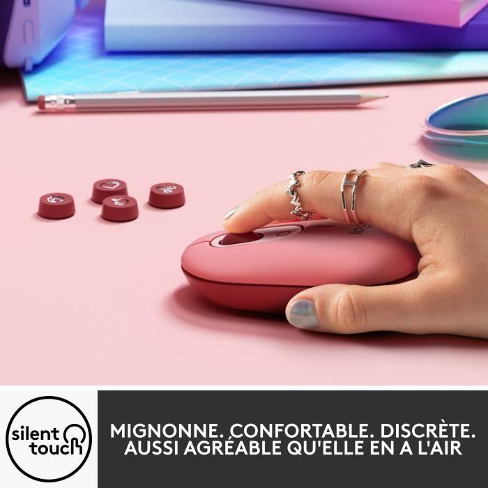 Souris - Sans fil - Logitech - Pop Mouse - avec Emoji - Rose LOGITECH