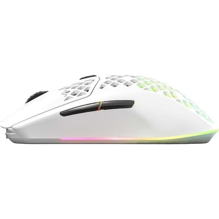 Souris gamer filaire ultra légere - STEELSERIES - AEROX 3 WIRELESS (2022) EDITION SNOW - Blanc - Paloma Tech