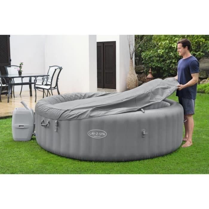 Spa gonflable BESTWAY - Lay-Z-Spa Grenada - 236 x 71 cm - 6 a 8 places - Rond (Livré avec couverture, cartouche et diffuseur) BESTWAY