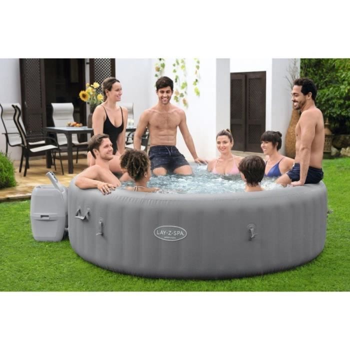 Spa gonflable BESTWAY - Lay-Z-Spa Grenada - 236 x 71 cm - 6 a 8 places - Rond (Livré avec couverture, cartouche et diffuseur) BESTWAY