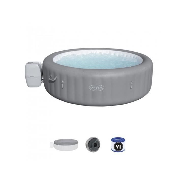 Spa gonflable BESTWAY - Lay-Z-Spa Grenada - 236 x 71 cm - 6 a 8 places - Rond (Livré avec couverture, cartouche et diffuseur) BESTWAY