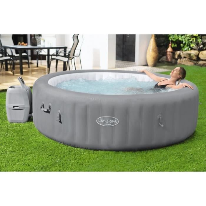 Spa gonflable BESTWAY - Lay-Z-Spa Grenada - 236 x 71 cm - 6 a 8 places - Rond (Livré avec couverture, cartouche et diffuseur) BESTWAY