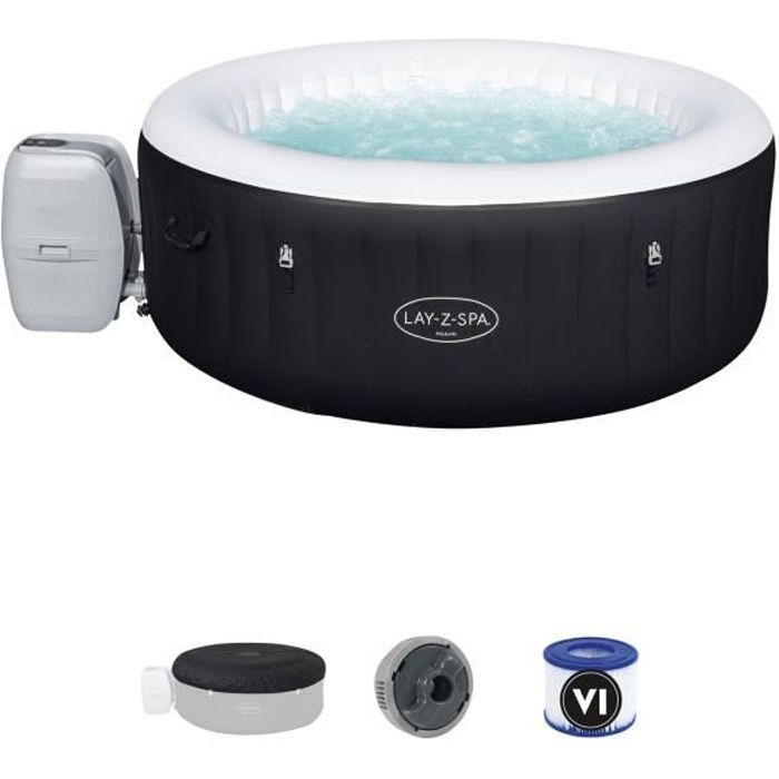 Spa gonflable rond Lay-Z-Spa Miami - BESTWAY - 180 x 66 cm - 2 a 4 places - 120 Airjet BESTWAY