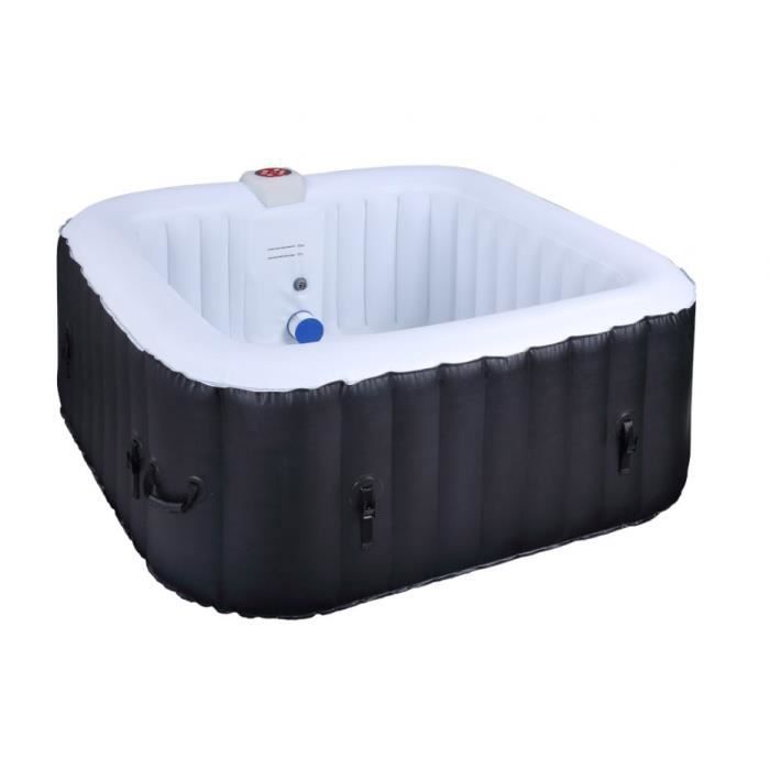 Spa gonflable SUNSPA - AC01 - 157 x 67 cm - 4 places - Carré (Livré avec filtre, cadenas, tapis de sol et couverture) SUNSPA