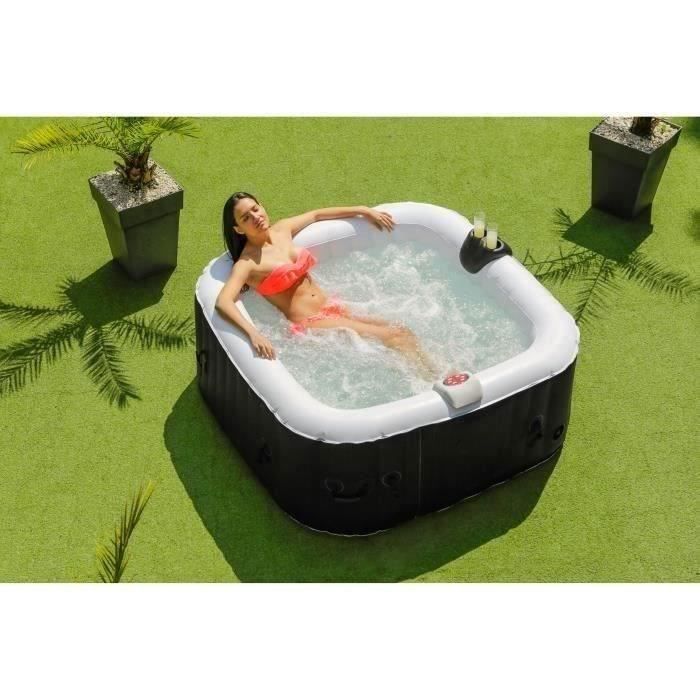 Spa gonflable SUNSPA - AC01 - 157 x 67 cm - 4 places - Carré (Livré avec filtre, cadenas, tapis de sol et couverture) SUNSPA