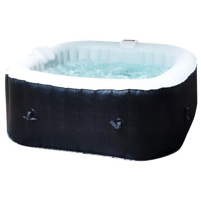 Spa gonflable SUNSPA - AC01 - 157 x 67 cm - 4 places - Carré (Livré avec filtre, cadenas, tapis de sol et couverture) SUNSPA