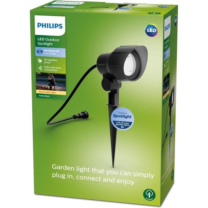 Spot extérieur PHILIPS Basse tension GardenLink 1x6W, 2700K, IP44 - Alimentation non incluse PHILIPS