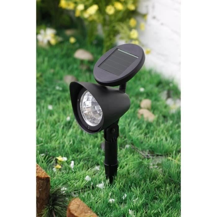 Spot solaire en plastique - 3 LED - Noir - GALIX GALIX