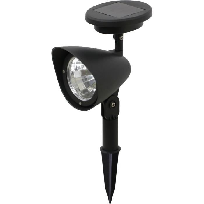 Spot solaire en plastique - 3 LED - Noir - GALIX GALIX