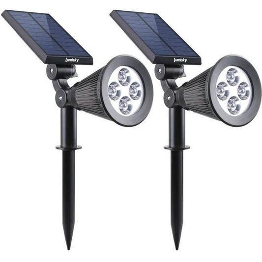 Spot solaire extérieur étanche - LUMISKY - 4 LEDs blanches - 200 Lm - Tete pivotante a 90°C LUMISKY