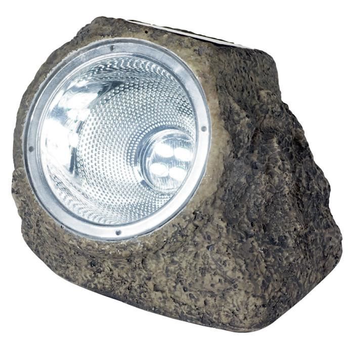 Spot solaire polyrésine - GALIX - Rocher - 10 Lumens - Marron - LED GALIX