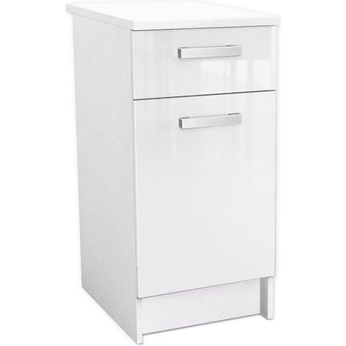 START Meuble bas de cuisine L 40 cm - Blanc brillant