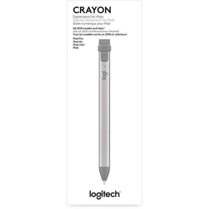 Stylet Numérique Polyvalent - LOGITECH - Pour iPad (tous les modeles 2018 et versions ultérieures) - Gris LOGITECH