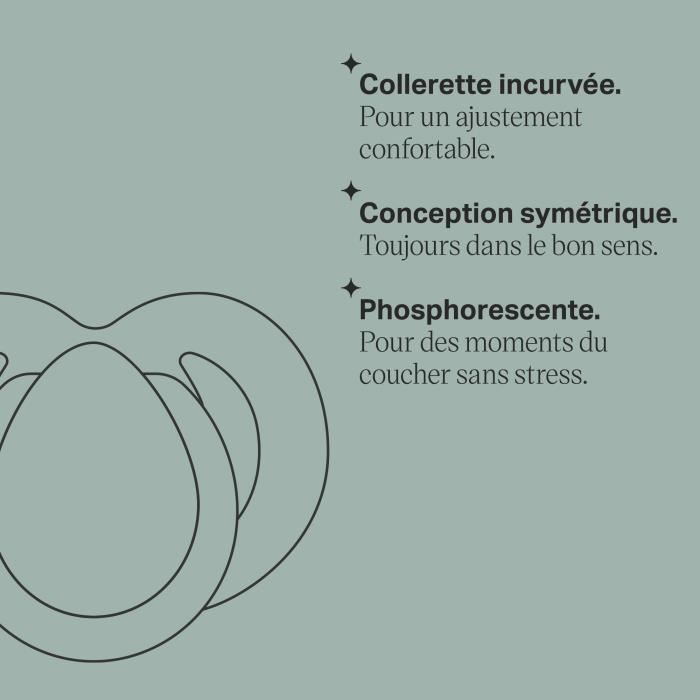 Sucette de nuit - TOMMEE TIPPEE - 6-18 mois - Lot de 6 sucettes phosphorescentes avec capsule de stérilisation