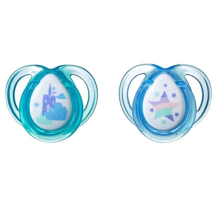 Sucette Tommee Tippee Anytime 0-6m Deux Pandas - Lot de 2 - Silicone - Bébé - Coloris aléatoire