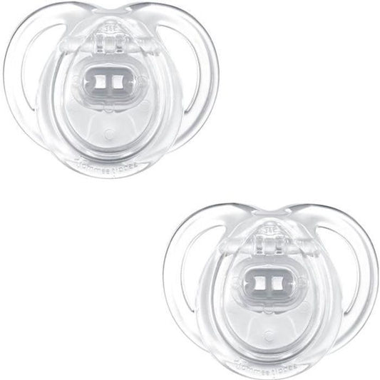 Sucette Tommee Tippee Anytime 0-6m Deux Pandas - Lot de 2 - Silicone - Bébé - Coloris aléatoire