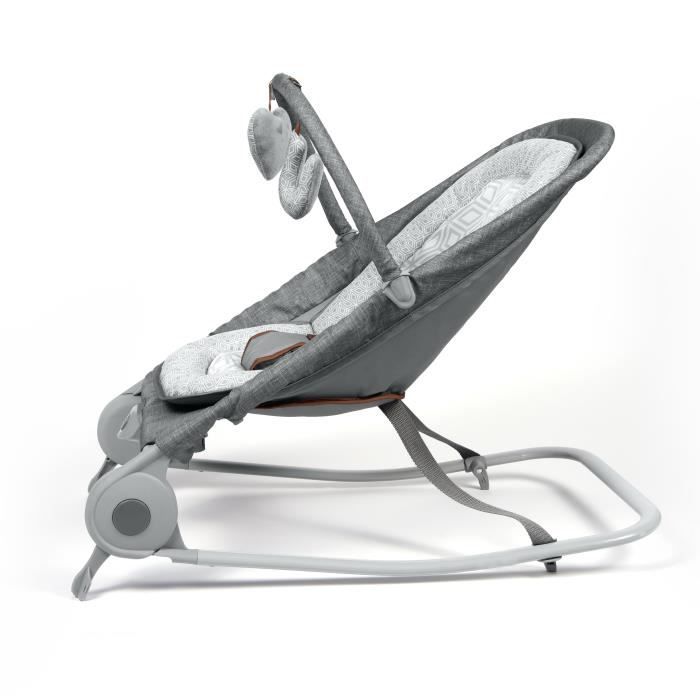 SUMMER INFANT Transat 2en1 transat a bascule pratique et portable jouets et vibrations apaisantes gris heather