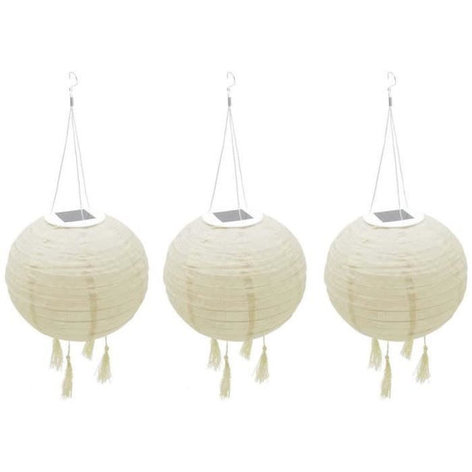 Suspension solaire LED - LUMISKY - HIMALAYA - Ø30cm - Beige, creme et mariage festif - Autonomie 8h LUMISKY