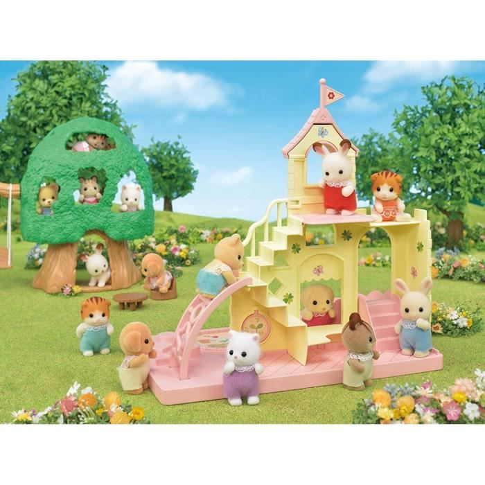 SYLVANIAN FAMILIES - 5319 - Le Château des Bébés - La Creche l’École - Bébé Lapin Chocolat - Mixte - 3 ans