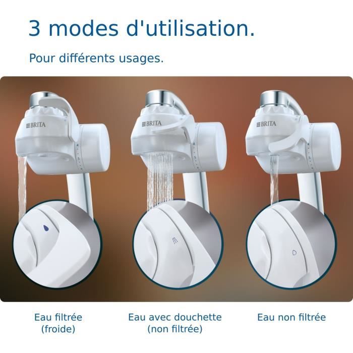 Systeme de filtration sur robinet - BRITA - ON TAP V - 600 L d’eau filtrée / 4 mois - 3 modes d’utilisations - 5