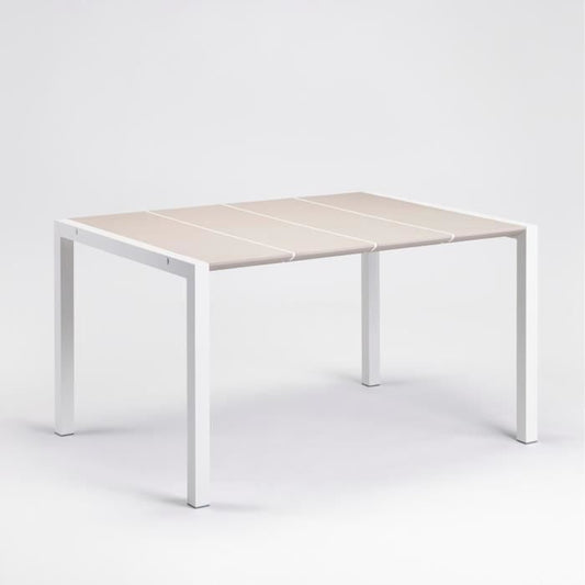 Table - GROSFILLEX - Eden 133 - Blanc lin - 133x87 - Aluminium et résine - 6P GROSFILLEX