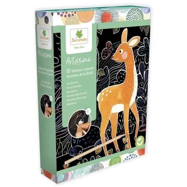 Tableaux a gratter Animaux de la foret - Sycomore - Artissimo - Mixte - A partir de 4 ans - Vert