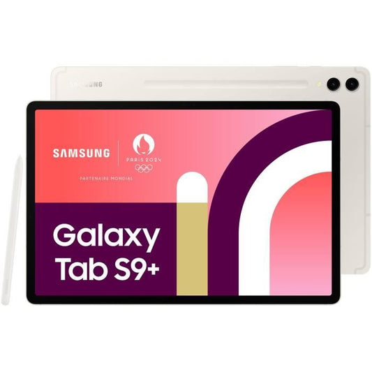 Tablette tactile Samsung Galaxy Tab S9 + 12,4 256Go WIFI CREME - Tablette avec Galaxy