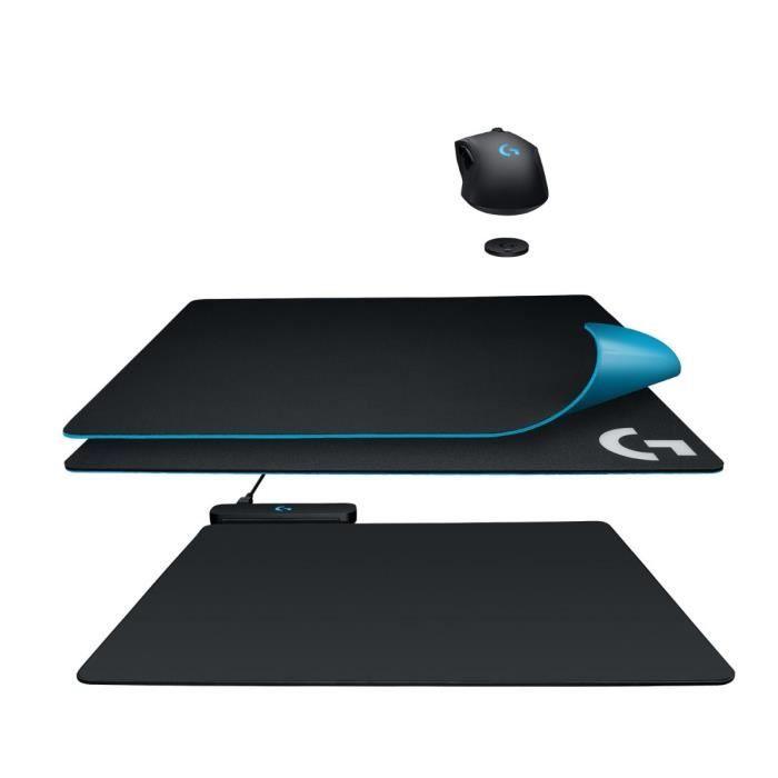 LOGITECH - Tapis de Souris Gamer Powerplay - Systeme de charge de la souris sans fil - Noir - Paloma Tech