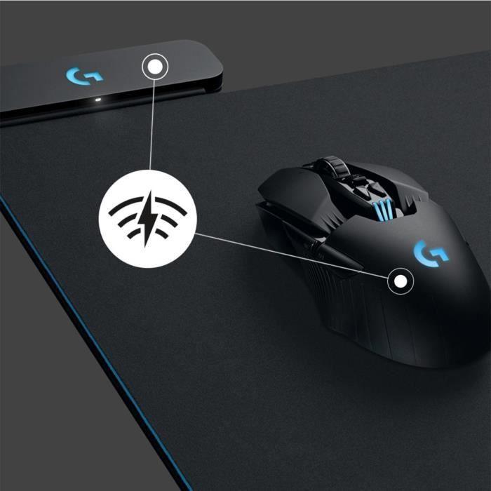 LOGITECH - Tapis de Souris Gamer Powerplay - Systeme de charge de la souris sans fil - Noir - Paloma Tech