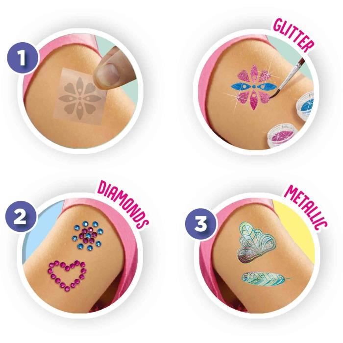 Tatouages glamour 3 en 1 - SES CREATIVE - Multicolore - Blanc - Pour enfants des 5 mois