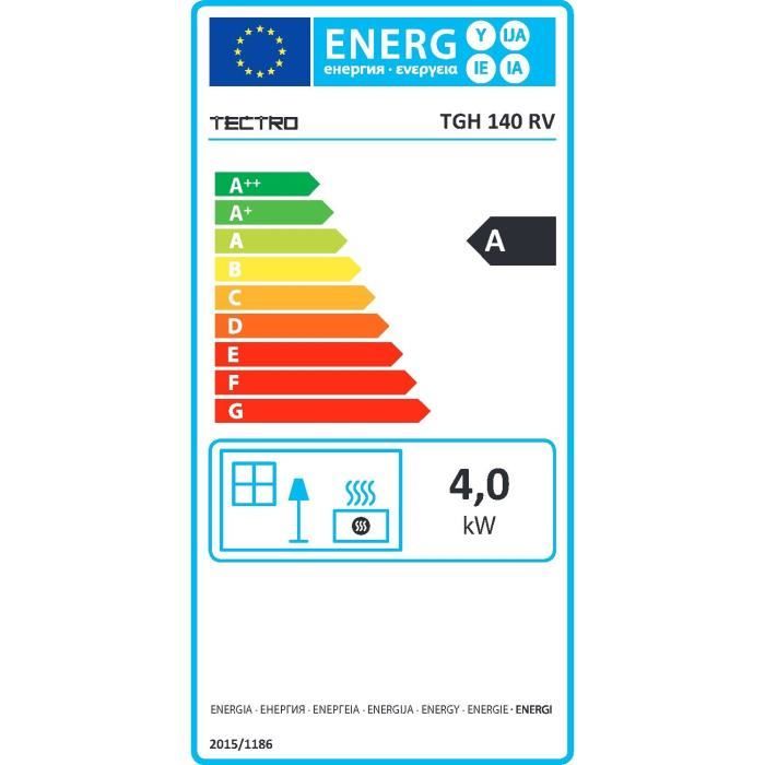 TECTRO TGH140RV Poele a gaz 4200 watts - pieces jusqu’a 50 m² - 3 degrés de puissance - Sécurité ODS