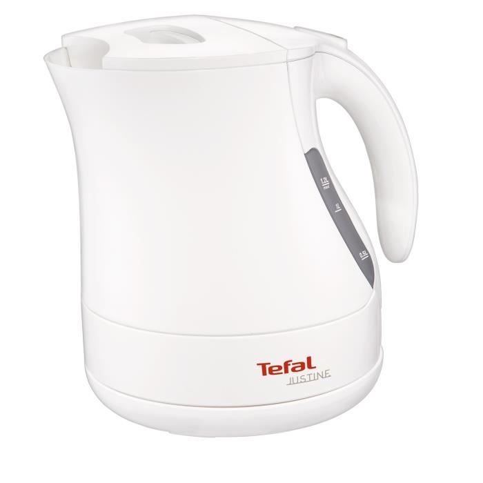 TEFAL Bouilloire électrique Justine - Blanc - 1.2L - 2400W - Filtre anti-tartre amovible BF512011 TEFAL