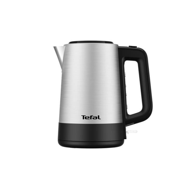 TEFAL Bouilloire électrique sans fil inox 1,7L, Résistance cachée, Option surélévation, Base 360°, 2200W, Equinox BI520D10 TEFAL