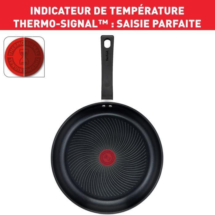 TEFAL Delicious Batterie cuisine 8 p, Poeles 24/28 cm, Casserole 16 cm, Faitout 24 cm + Couvercle verre, Induction B818S804 TEFAL