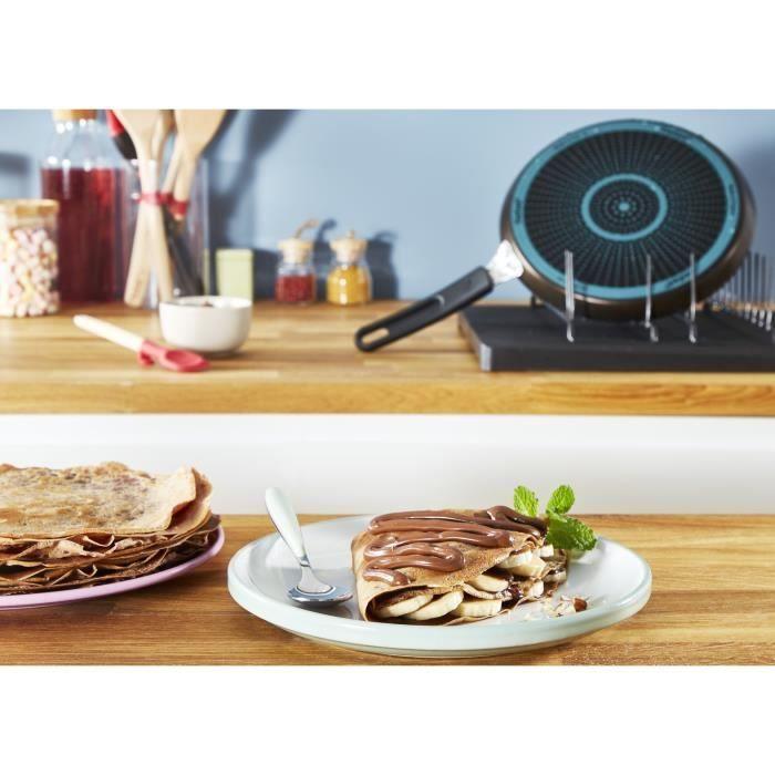 TEFAL Easy Cook & Clean Poele a crepe 28 cm, Non induction, Revetement antiadhésif, Fabriqué en France B5541102 TEFAL