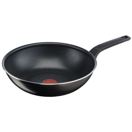 TEFAL Easy Cook & Clean Wok 28 cm, Non induction, Revetement antiadhésif, Fabriqué en France B5541902 TEFAL