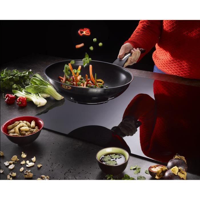 TEFAL Emotion Wok 28 cm, Induction, Revetement antiadhésif, Poignée robuste, Garantie 10 ans E3001904 TEFAL