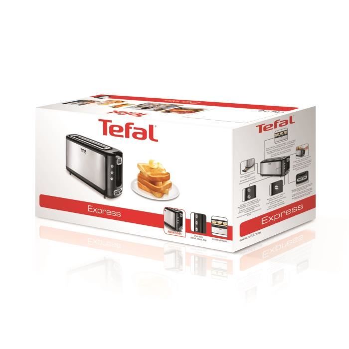 TEFAL Grille-pain Express 1 fente - 7 niveaux de dorage - Décongélation et Réchauffage TL365ETR TEFAL