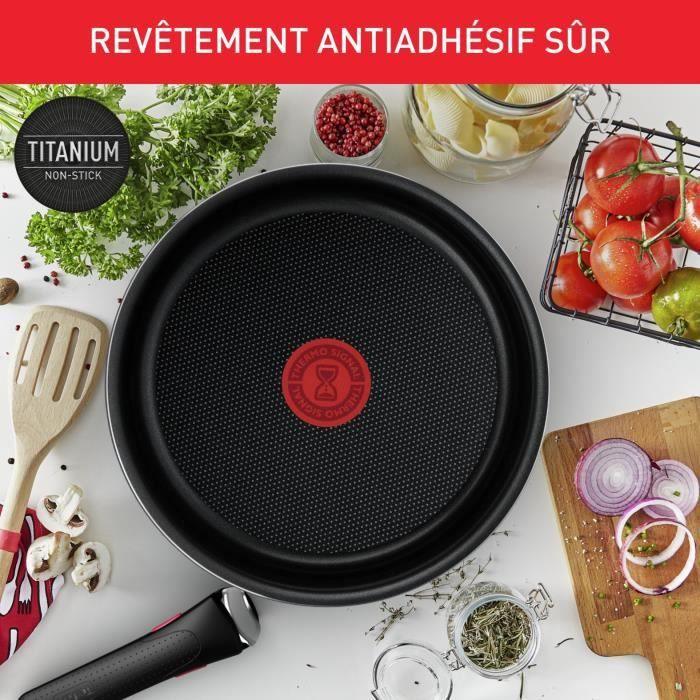 TEFAL INGENIO Easy Cook & Clean Lot 10 pieces, Poele, Casserole, Non induction, Revetement antiadhésif, Fabriqué en France L1579102 TEFAL