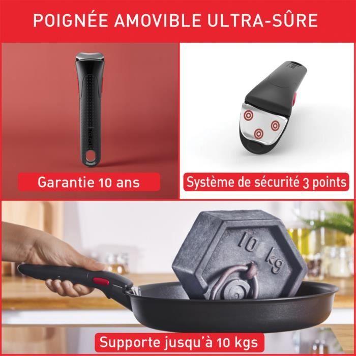 TEFAL INGENIO Easy Cook & Clean Lot 10 pieces, Poele, Casserole, Non induction, Revetement antiadhésif, Fabriqué en France L1529402 TEFAL