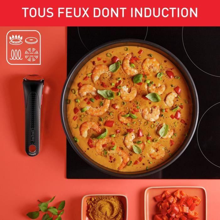 TEFAL INGENIO Emotion Batterie de cuisine 10 p, Induction, Acier inoxydable, Revetement antiadhésif, Poeles, Casseroles L897AS04 TEFAL