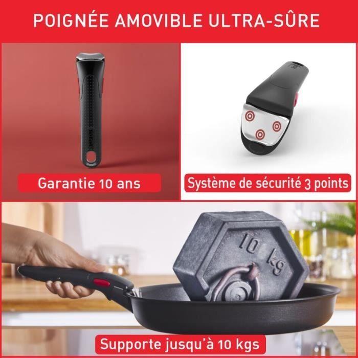 Manche / couvercle Tefal POIGNEE AMOVIBLE INGENIO NOIRE L9863302 TEFAL