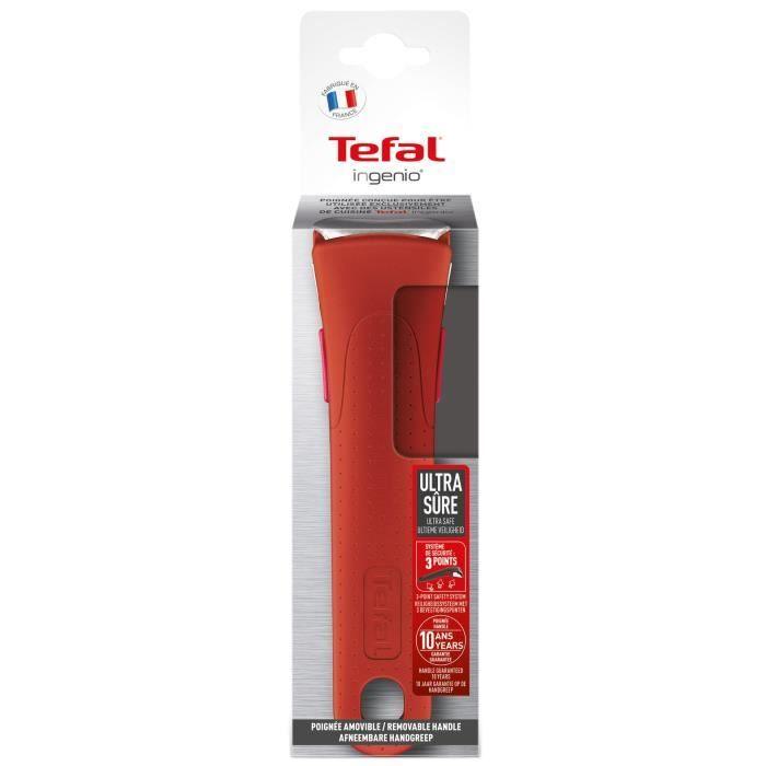 TEFAL INGENIO Poignée amovible Rouge, Empilable, Amovible, Verrouillage sécurité 3 points, Garantie 10 ans, Expertise L9863102 TEFAL