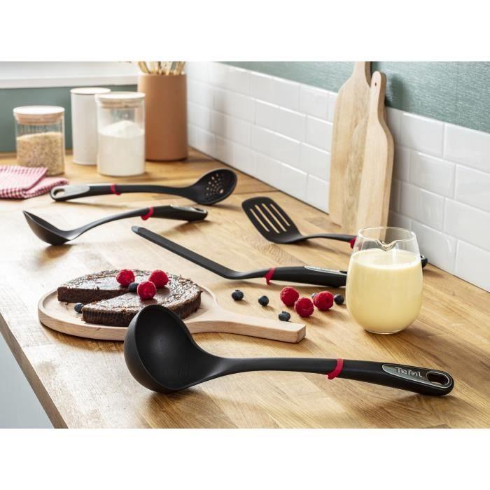 TEFAL INGENIO Spatule a fente, Bague de sécurité silicone, Sans BPA, Résiste jusqu'a 230° C, Compatible lave-vaisselle K2060814 TEFAL